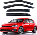 VW Golf MK7 (2013-2019) Window Visors Set (4PCS, Black Opaque) | Weathershields / Door Visors / Monsoon Guards - No Drilling | Raindeflector.co.nz