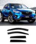 Mazda CX-5 (2012-2017) Window Visors Set (4PCS, Black Opaque) | Weathershields / Door Visors / Monsoon Guards - No Drilling | Raindeflector.co.nz