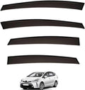 Toyota Prius Alpha (2011-2017) Window Visors Set (4PCS, Black Opaque) | Weathershields / Door Visors / Monsoon Guards - No Drilling | Raindeflector.co.nz