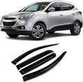 Hyundai Tucson (2010-2015) Window Visors Set (4PCS, Black Opaque) | Weathershields / Door Visors / Monsoon Guards - No Drilling | Raindeflector.co.nz