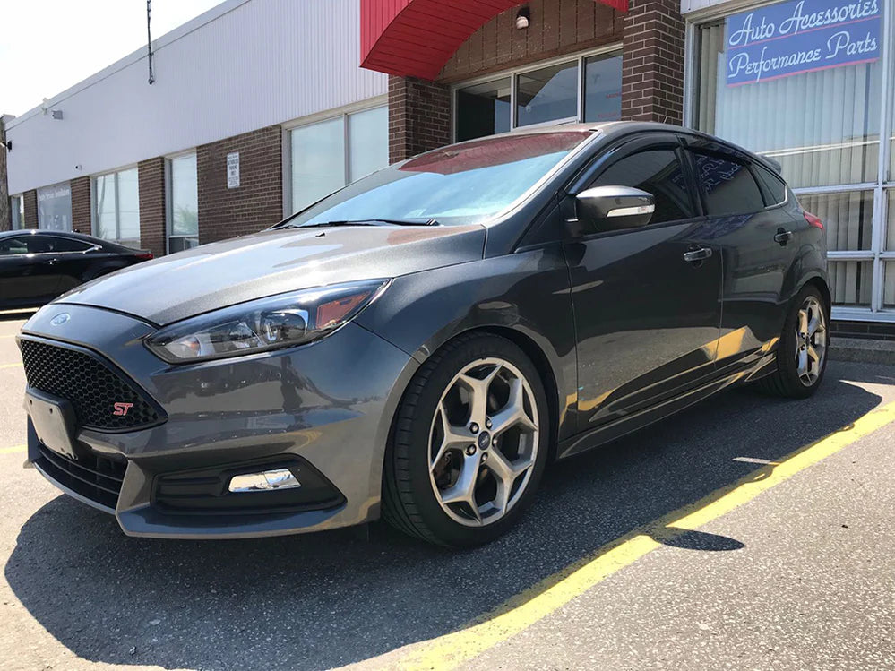 Ford Focus MK3 (2011-2018) Window Visors Set (4PCS, Black Opaque) | Weathershields / Door Visors / Monsoon Guards - No Drilling | Raindeflector.co.nz